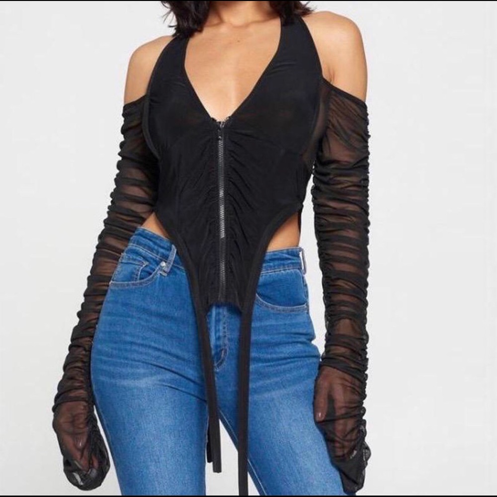 Mesh off The Shoulder Top